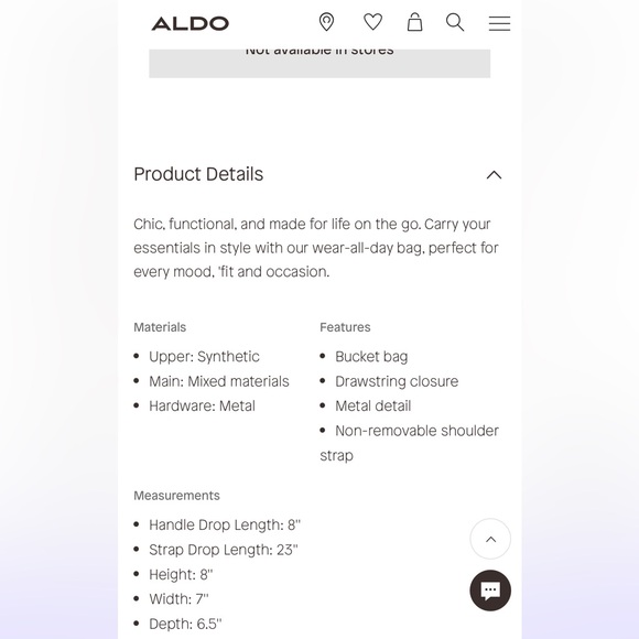 Aldo Berabrinax White Bucket Bag - Picture 10 of 10